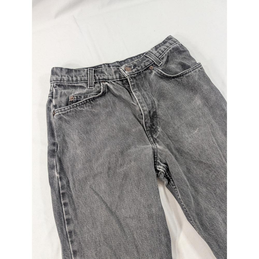 Vintage Levis 550 Jeans Mens 26x29 Black Relaxed Student Fit Denim Orange Tab